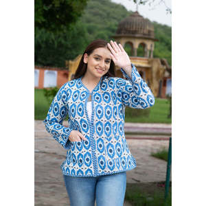 Handmade Cotton Quilted <b>Jacket</b> Reversible Varsity Style Floral XL Hooded <b>Suede</b> Nylon Sustainable Outerwear for Spring Autumn - Product Image 4