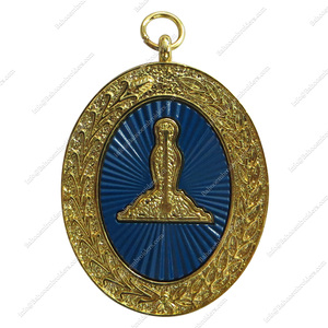 JOYAS DE COLLAR PROVINCIAL DE ARTESANÍA MASÓNICA PARA MAYOR WARDEN-CHAPADO EN ORO-JOYA DE COLLAR MASÓNICO-JOYA DE ORO MASÓNICO - Product Image 1