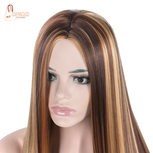 Hỗn hợp màu sắc HD Phía trước ren tổng hợp tóc giả tóc xoăn sóng màu nâu đen cho sử dụng hàng ngày cho phụ nữ da đen bán buôn ở mức giá thấp - Product Image 1