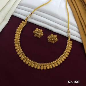 Conjunto de collar de templo de oro antiguo con motivos de elefante y diosa, joyería nupcial tradicional del sur de la India para bodas - Product Image 5