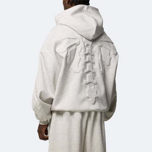 Premium 100% algodón invierno Sudadera con capucha de gran tamaño único patrón sólido Puff impreso ropa de calle de alta calidad personalizable en blanco - Product Image 1