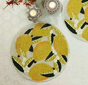 Napperon perlé citrons fait main - Product Image 2