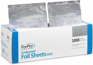 แผ่นฟอยล์สำหรับทำผมแบบป๊อปอัพ ForPro Professional ขนาด 5 x 10.75 นิ้ว แบบตัดสำเร็จ ฟอยล์อะลูมิเนียมลายนูน จำนวน 1000 แผ่น - Product Image 6