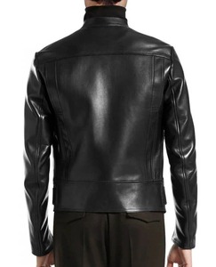 Chaqueta de Motociclista de Cuero PU Negra para Hombre, Diseño Nuevo con Cuello Alto 2026, Chaqueta de Motociclista con Cremallera Delantera y Hombros Acolchados - Product Image 3