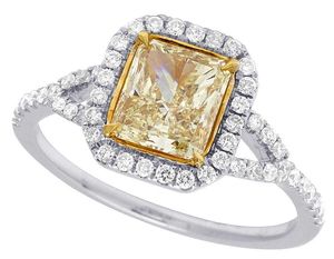 Fancy S925 Sterling <b>Silver</b> Moissanite Radiant Cut VVS1-VVS2 Clarity Prong Set Rhodium Plated Iced Vintage Style Wedding <b>Ring</b> for - Product Image 2