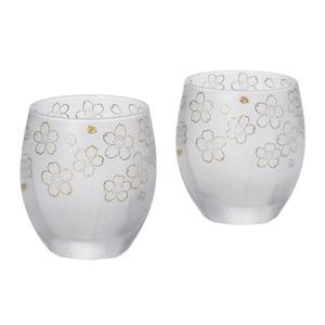Verrerie de qualité supérieure fabriquée au Japon, parfaite pour les cadeaux pour la maison et l'hôtel Ensembles de deux paires de verres de roche Sakura de qualité supérieure - Product Image 1