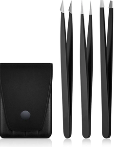 Custom Stainless Steel Eyebrow & <b>Eyelash</b> Tweezers Kit Tip <b>Brush</b> Eyebrow Scissors Set - Product Image 1