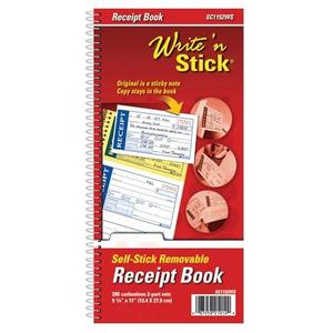 Carnet de reçus à écrire et à coller, 2 parties, sans carbone, blanc/canari, 5-1/4\" x 11\", reliure spirale, 200 jeux par carnet, 4 reçus par <span class=keywords><strong>page</strong></span> - Product Image 2