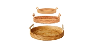 ของตกแต่งบ้านมีตะกร้าใส่ผลไม้หวายพลาสติกทนทานและถาดเสิร์ฟพร้อมดีไซน์ทันสมัยและสีที่ปรับแต่งได้ - Product Image 2