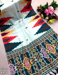 Sari de Seda Tussar Tejido a Mano con Patola y Borlas en el Pallu para Mujer, en Existencia, Hecho en India - Product Image 3