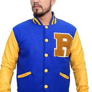 Veste universitaire de baseball de style rue OEM pour hommes 100% laine/Polestyer séchage rapide respirant hiver motif de lettres vente en gros - Product Image 3