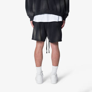 กางเกงขาสั้นผ้าคอตตอนสำหรับผู้ชายซักแบบลายน้ำหนักเบาสีดำ-สีดำสำหรับฤดูร้อน100% - Product Image 4