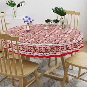 Blocks of India 180cm <b>Round</b> 100% Cotton Hand Block Printed <b>Tablecloth</b> Design No.8 - Product Image 1