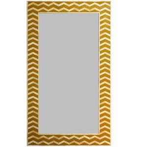 Incrustation d'os marron fleur sur mesure, cadre de miroir suspendu de chambre à coucher, miroir de bureau, miroir décoratif mural de salon - Product Image 2