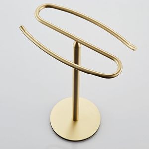<b>Free</b>-<b>Standing</b> Stainless Steel <b>Towel</b> Rack with Gold Hand <b>Towel</b> Holder Customized Sustainable Design for Bathroom or Kitchen Use - Product Image 2