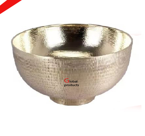 Cuenco para servir comida con acabado de plata de acero inoxidable de metal de alto estándar con diseño de hoja para restaurante y bar de hotel - Product Image 5
