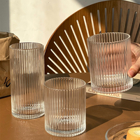 Tasse simple cadeau transparente à rayures droites longue tasse à bière tasse à bière tasse à boisson Highball tasse en verre