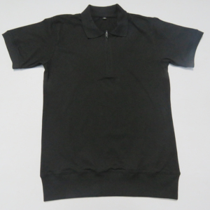 Solid Color Short Sleeve Casual 100% Cotton Half <b>Zip</b> <b>Up</b> Collar <b>Men's</b> Polo <b>Shirt</b> - Product Image 5