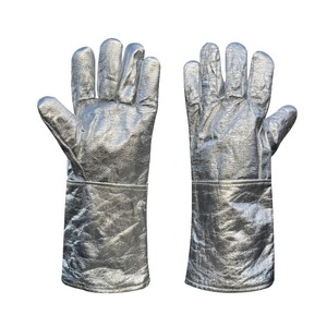 Guantes de soldadura TIG de cuero de grano de vaca de alta calidad resistentes al calor protección de manos de construcción guantes de seguridad contra incendios - Product Image 1