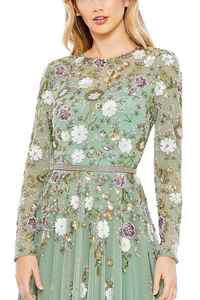 Vestido de seda de lentejuelas Vestido ajustado con cuentas Vestido de longitud corta Fiesta formal Vestidos casuales con mangas largas - Product Image 4