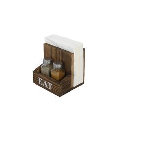 Servilletero de diseño establecido y caja de pañuelos cuadrada Caddy Cocina Rectángulo Madera Bambú para restaurante Bar - Product Image 1