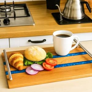 Best Quality Minimalist Resin and Wood <b>Tray</b> Contemporary <b>Organizer</b> for Tabletop Vanity <b>Desk</b> and Daily Essentials At Best Price - Product Image 3