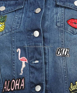 Chaqueta vaquera azul para mujer, chaqueta informal con parche de trabajo, venta al por mayor y personalizada, nuevo diseño, primavera y otoño - Product Image 5