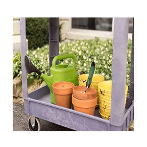 Wholesale Supplier Plastic Utility <b>Cart</b> With Deep Shelves And Full Bank Service Caster Wheels For Warehouse Garage <b>Cleaning</b> - Product Image 2