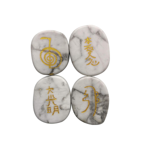 Usui Reiki Howlite Avec Usui Reiki Set Symbole Set Pierre Naturelle Guérison Usui Cristal Reiki Gemstone Vente en Gros - Product Image 4