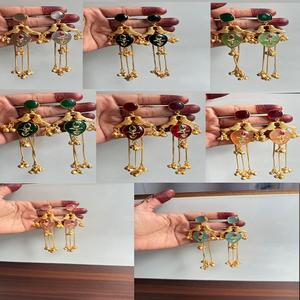 Belles boucles d'oreilles cachemiri pour femmes boucles d'oreilles pendantes indiennes ethniques idéales pour les sarees, les lehengas et les tenues de fête dernière conception - Product Image 1