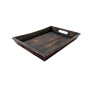 Vente en gros de plateau de service en cuivre poli antique de haute qualité en métal pur de forme ronde pour table décorative en bois - Product Image 2