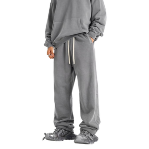Custom Washed 100% Cotton 400gsm Streetwear Chándales French Terry Pantalones de chándal sueltos de gran tamaño Pantalones de chándal de peso pesado - Product Image 6