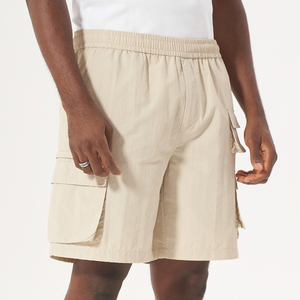 Haute qualité Beige décontracté été homme Shorts court hommes Cargo avec longueur au genou chaud polaire solide motif colorant-couleur beige - Product Image 3