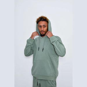 Sudadera con Capucha para Hombre al por Mayor, Bloques de Color, Felpa, Bordado 3D, Transpirable, Informal, de Invierno, 100% Algodón, Ajuste Holgado, Manga Larga - Product Image 5