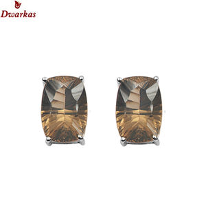 Pendientes de Plata de Ley 925 de Alta Calidad, con Cuarzo Ahumado, para Regalo de Boda o Fiesta - Product Image 2