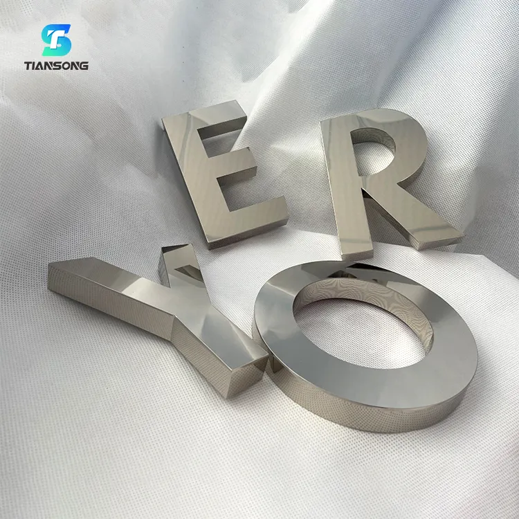 Custom Acrylic Letters Indoor Business Metal Signs Outdoor 304 Stainless Steel Letter For Storefront