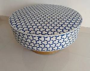 Mesas de centro con incrustaciones de hueso clásicas personalizables para sala de estar y comedor hechas a mano por Artisan Craft - Product Image 4