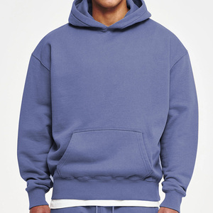 Boxy Streetwear Sudadera con capucha de gran tamaño Fleece French cropped HeavyWeight Hoodie Diseñador Logotipo personalizado Sudadera con capucha en blanco de alta calidad - Product Image 1