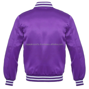 Chaqueta de Satén Morado Premium para Hombre, Tendencia 2026, OEM, 100% Alta Calidad, Bajo MOQ, Precio Bajo, Invierno, Cortavientos, Cuello Alto - Product Image 2