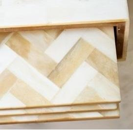 Sous-verres indiens faits main en bambou avec incrustations de os, design classique carré, résistants à la chaleur, écologiques, pour la décoration de table, cadeau de mariage - Product Image 3