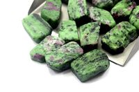 Ensemble de 5 pierres précieuses en zoïsite rubis naturel, 28-30 mm, brutes, taillées à la main, effet étoilé de haute qualité pour la fabrication de bijoux