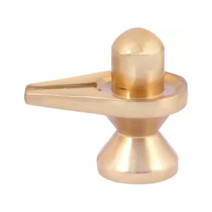 Shivling en laiton, symbole universel du seigneur Shiva Articles de décoration d'intérieur Pièce maîtresse décorative-5 cm (laiton, or) - Product Image 2