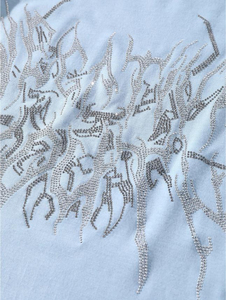 Venta al por mayor de alta calidad de los hombres de la camiseta personalizada 100% algodón transparente diamantes de imitación de ajuste suelto impreso Camiseta para los hombres - Product Image 2