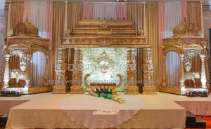 Wedding Spiral Wooden Mandap Set DST Exports Custom High Quality Round Hindu Wedding Solid Wood Mandapam Manufacturers Sale <b>UK</b> - Product Image 4