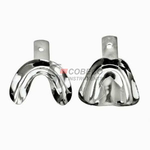 Plateaux d'empreinte en métal renforcé avec serrure à anneau, design en acier inoxydable perforé, spécialement conçus pour les edentés - Product Image 5