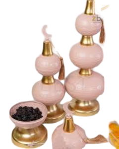 Support de service à étages moderne en laiton de luxe rose et or, décoration islamique pour le Ramadan, avec croissant de lune, décoration de la maison pour l'Aïd Moubarak - Product Image 5