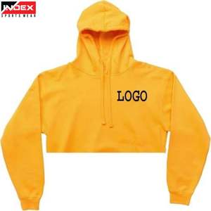 Sweat-shirt à capuche court esthétique pour femmes, en molleton surdimensionné, pour l'hiver, directement de l'usine - Product Image 1