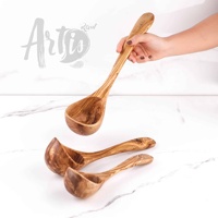Cuillère-louche ArtisRaw Premium en bois faite à la main, antiadhésive, 1 pièce, outil de cuisine, lavage à la main uniquement