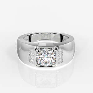 Bague en or 14 carats pour homme Luther avec diamant Moissanite, bijoux élégants pour homme - Product Image 6