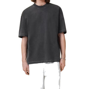 2025 nouveauté coton lourd matériel surdimensionné Boxy Fit hommes T-Shirt couleur noire avec motif imprimé Design en gros - Product Image 1